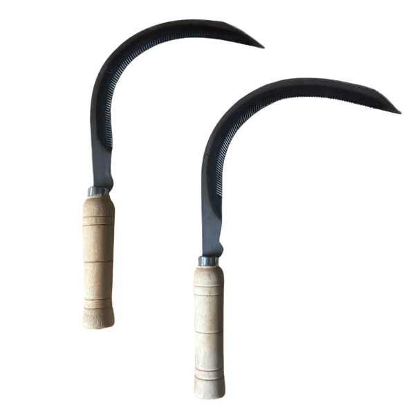Model-202 Eucalyptus handle,Serrated Grass Hooks,Curved Blade Sickle - Image 5